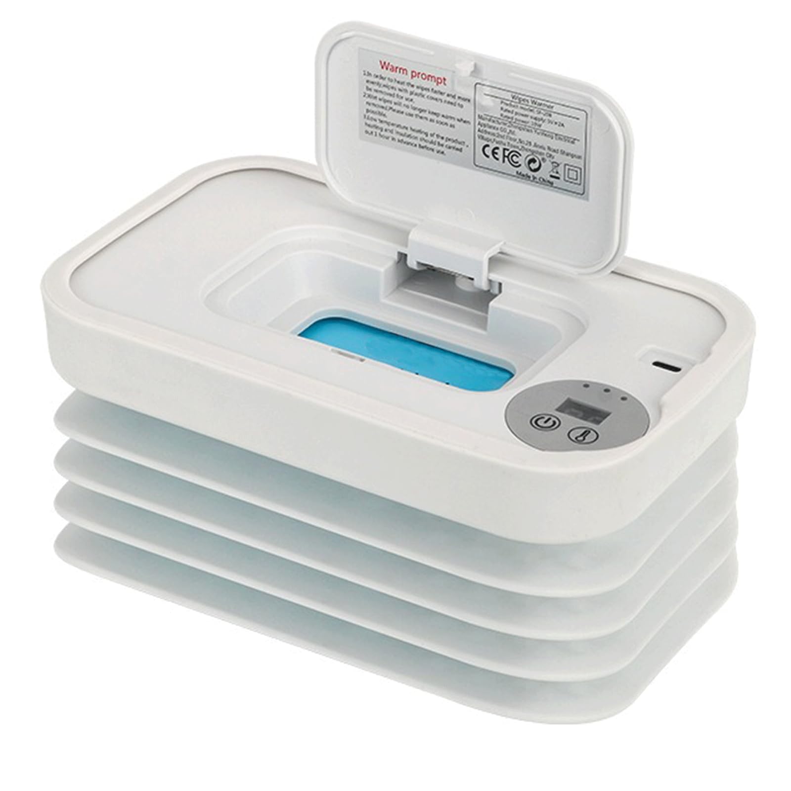 Portable Wipe Warmer with Fast Heating & 3 Temperature Settings, USB-Powered Large Capacity Heated Wipes Dispenser with Night Light and Display, for Home, Car and Travel