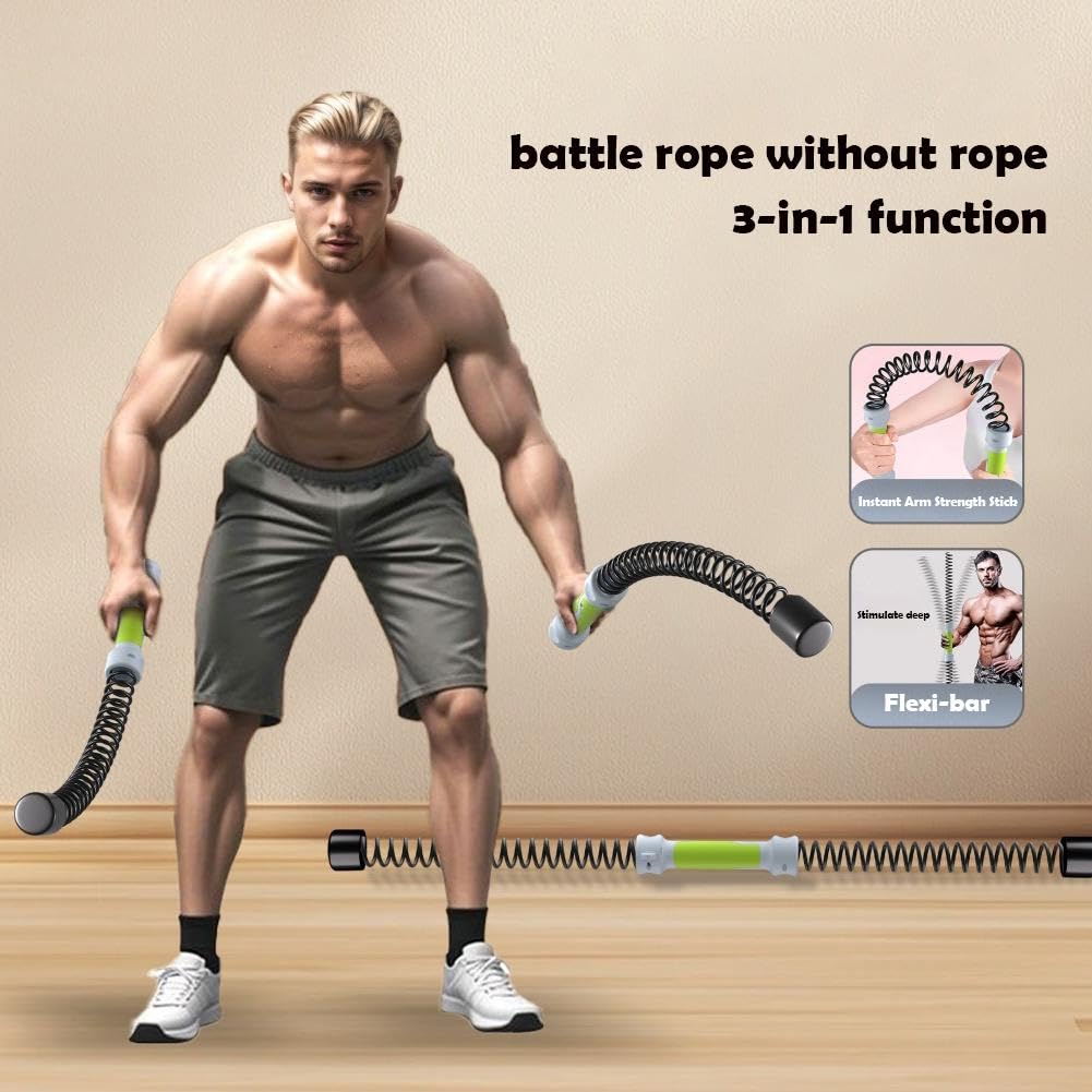Cuerdas de batalla inalámbricas sin cuerda para gimnasio en casa, cuerdas de batalla de ejercicio portátiles, cuerda de entrenamiento pesada para entrenamiento HIIT, cardio y fuerza, equipos de