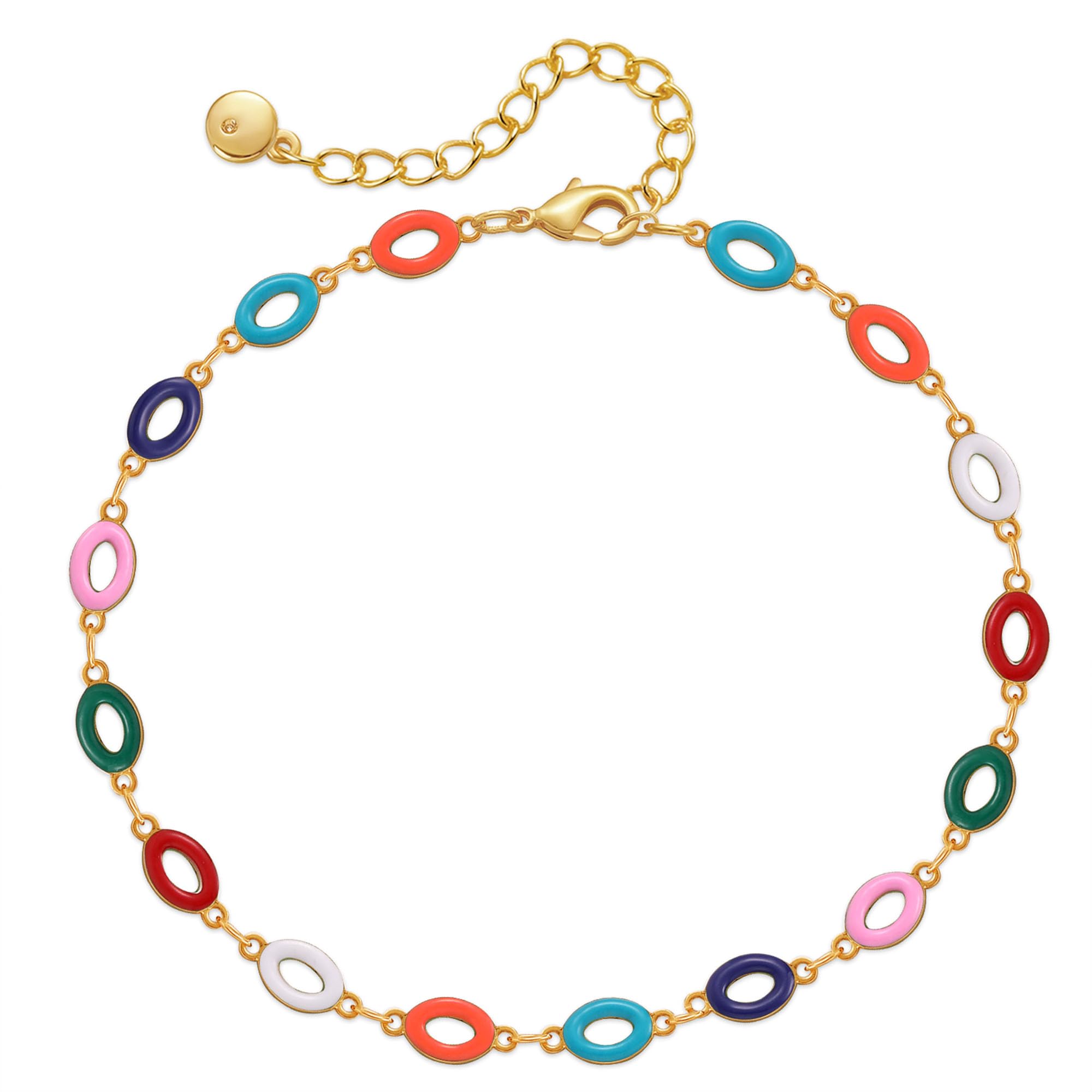 Yumikoo 18k Gold Plated Anklet, Women Adjustable Gold Tone Ankle Bracelet