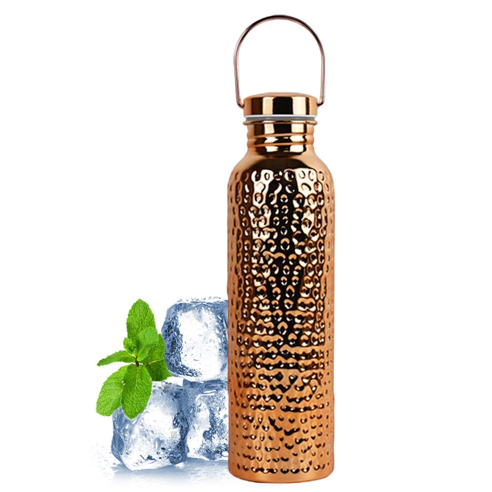 Wasserflasche aus Kupfer, tragbar, aus Edelstahl, wiederverwendbar