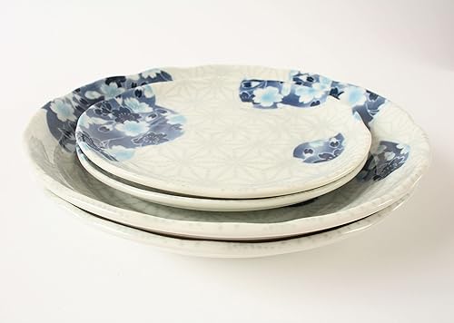 Miniatura 3 de Mino ware Cerámica japonesa 2 juegos de 2 platos para pasta y 2 platos para ensaladaaperitivo hechos en Japón (importación de Japón) TNG004 (adorno