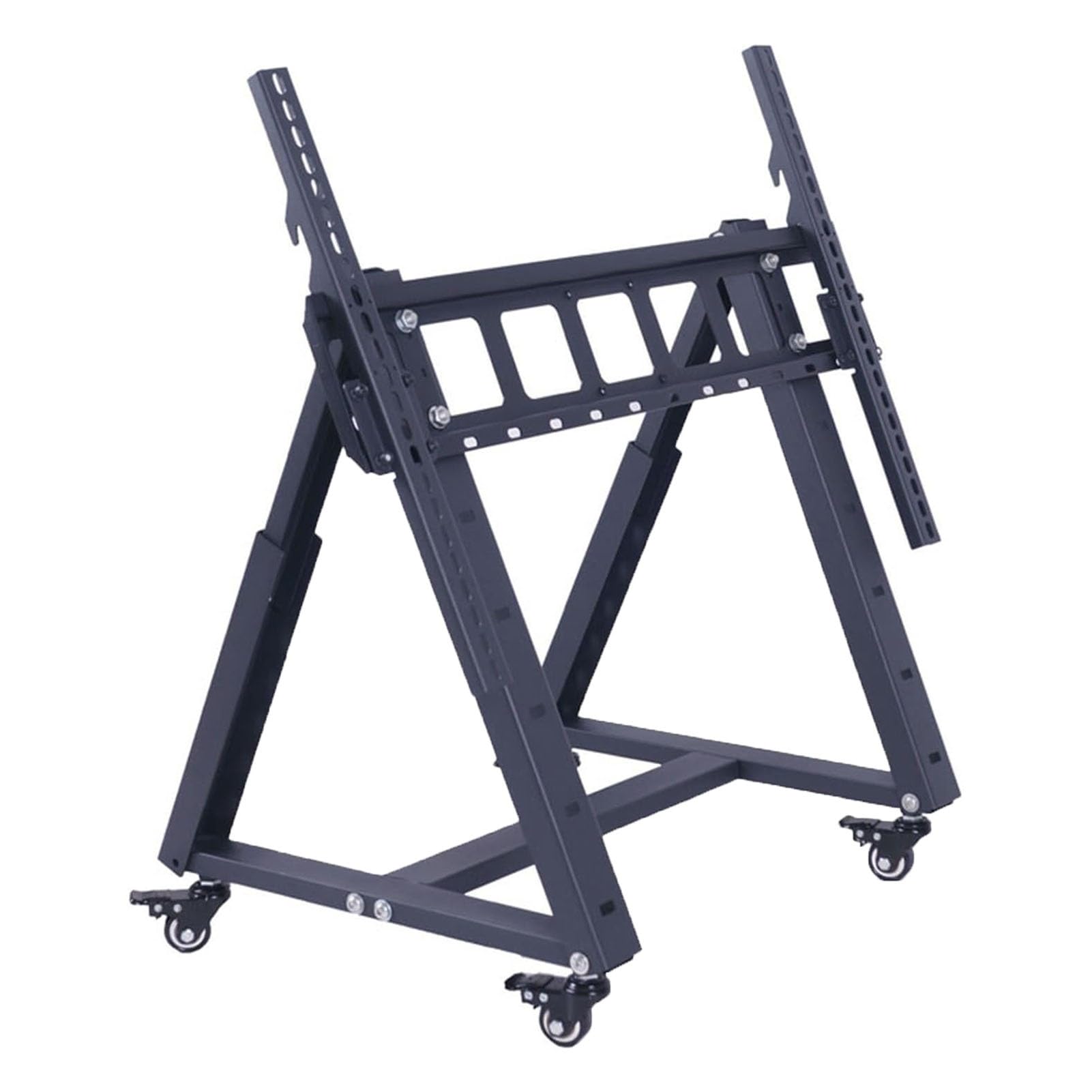 HPTHLY Heavy Duty Lcd Tv Cart Stand, Mobile Tv Mount Stand - Rolling Tv Stand For 32-85 Inch Tvs, Low Profile Floor Monitor Cart, 20°-50° Adjustable Viewing Angle, Up To 60Kg/132Lbs