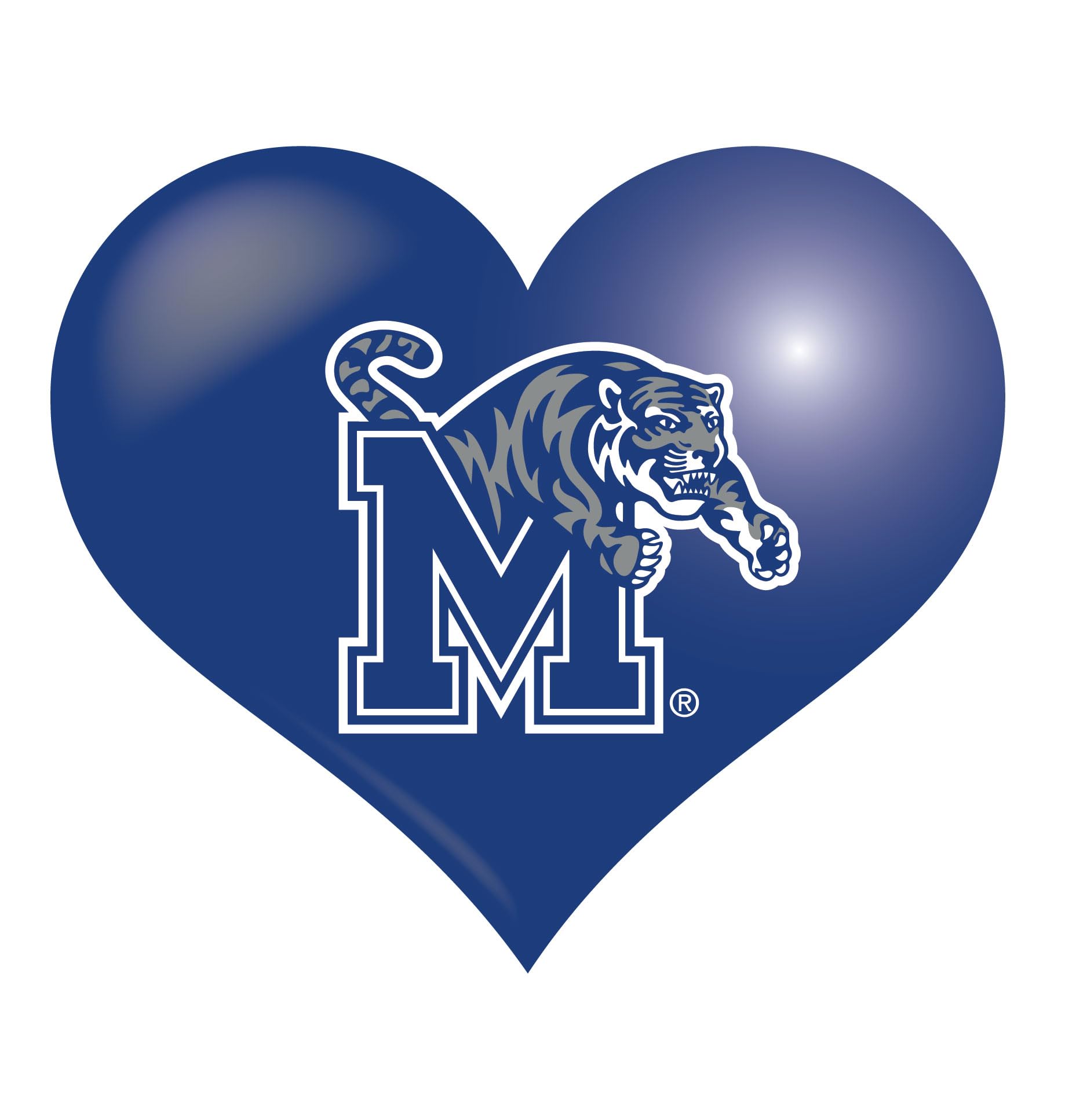 Memphis Tigers Heart Magnet Single Officially Licensed Collegiate Product