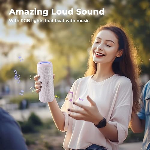 Miniatura 8 de RIENOK Altavoz Bluetooth portátil de 30 W, doble emparejamiento, estéreo inalámbrico, sonido HD, IPX7, impermeable, para deportes al aire libre,