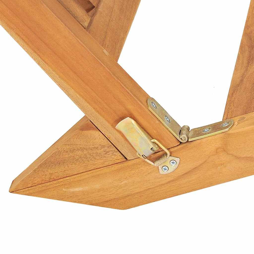 Tumbona de madera maciza de teca para jardín, plegable, 60 x 160 x 57 cm, finamente pulida, acabado a base de agua, para terraza, balcón, piscina, playa, spa y muebles de jardín