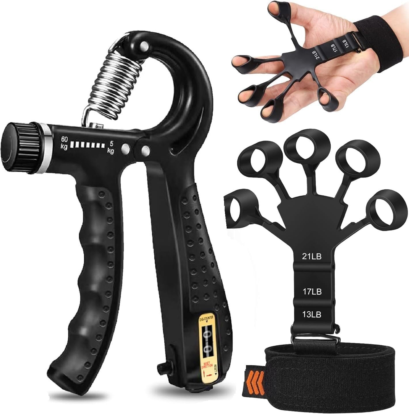 Hand Power Gripper & Finger Resistance Band Set – Muscle Building & Injury Recovery Hand Grip Trainer – Multicolor Fitness Grip for Hand, Wrist & Forearm Strength-image-45