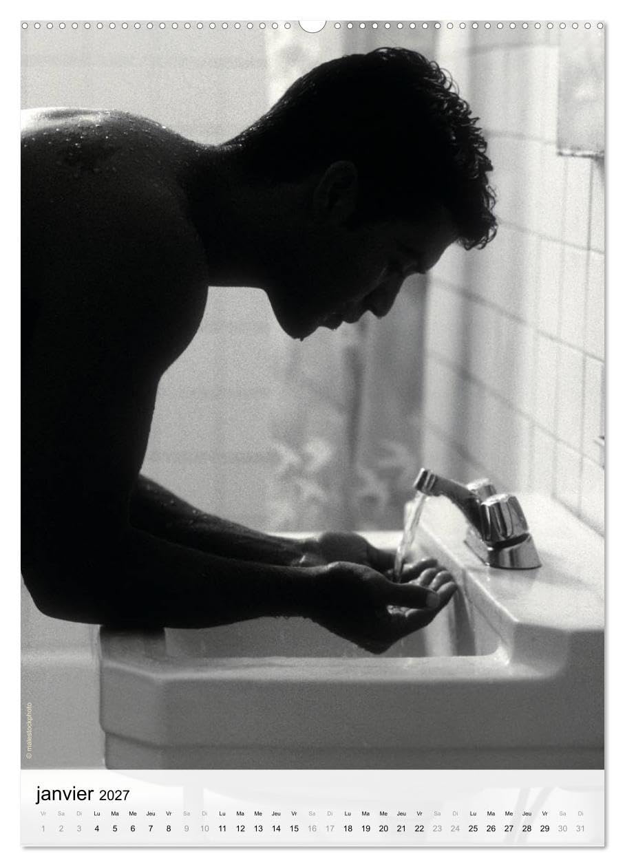 contrastes hommes (Calendrier mural haut de gamme 2027 DIN A2 horizontal), CALVENDO calendrier mensuel: Calendrier mensuel avec 13 photos en noir et blanc avec du nu artistique masculin