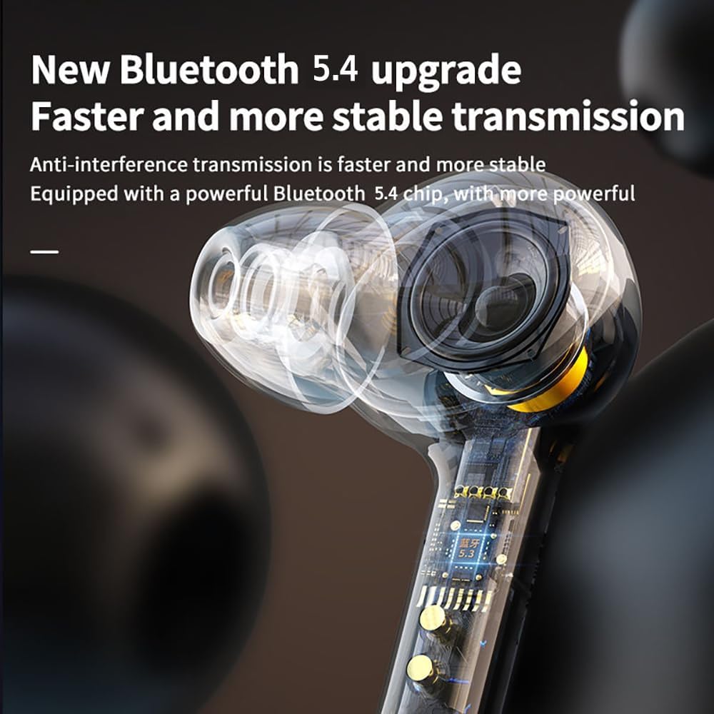 Wireless Earbuds Bluetooth 5.3 with AI Translator, Smart Touch Screen Case, ENC Noise Cancelling in-Ear Headphones, 48H Playtime, HiFi Sound, Touch Control, Support 26 Languages-Black