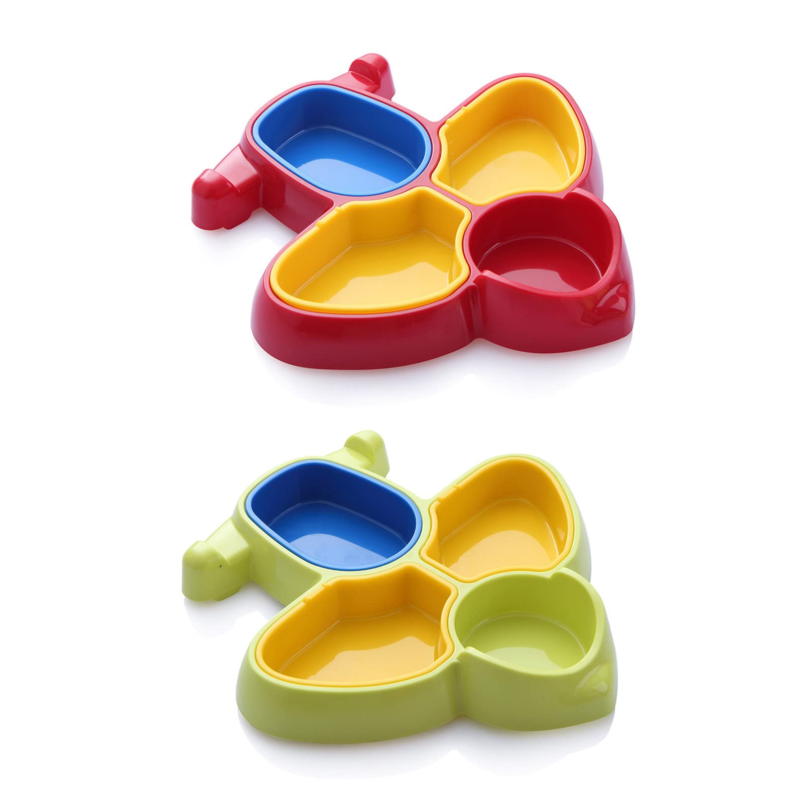 ZMYDZ 3D Airplane Shape Divided Plate Cute Cartoon Dinner Tray Lunch Container Kids Toddlers Babies Serving Platter for School Canteen Camping BPA Free Divided Plates Disposable Green (Color : Red)