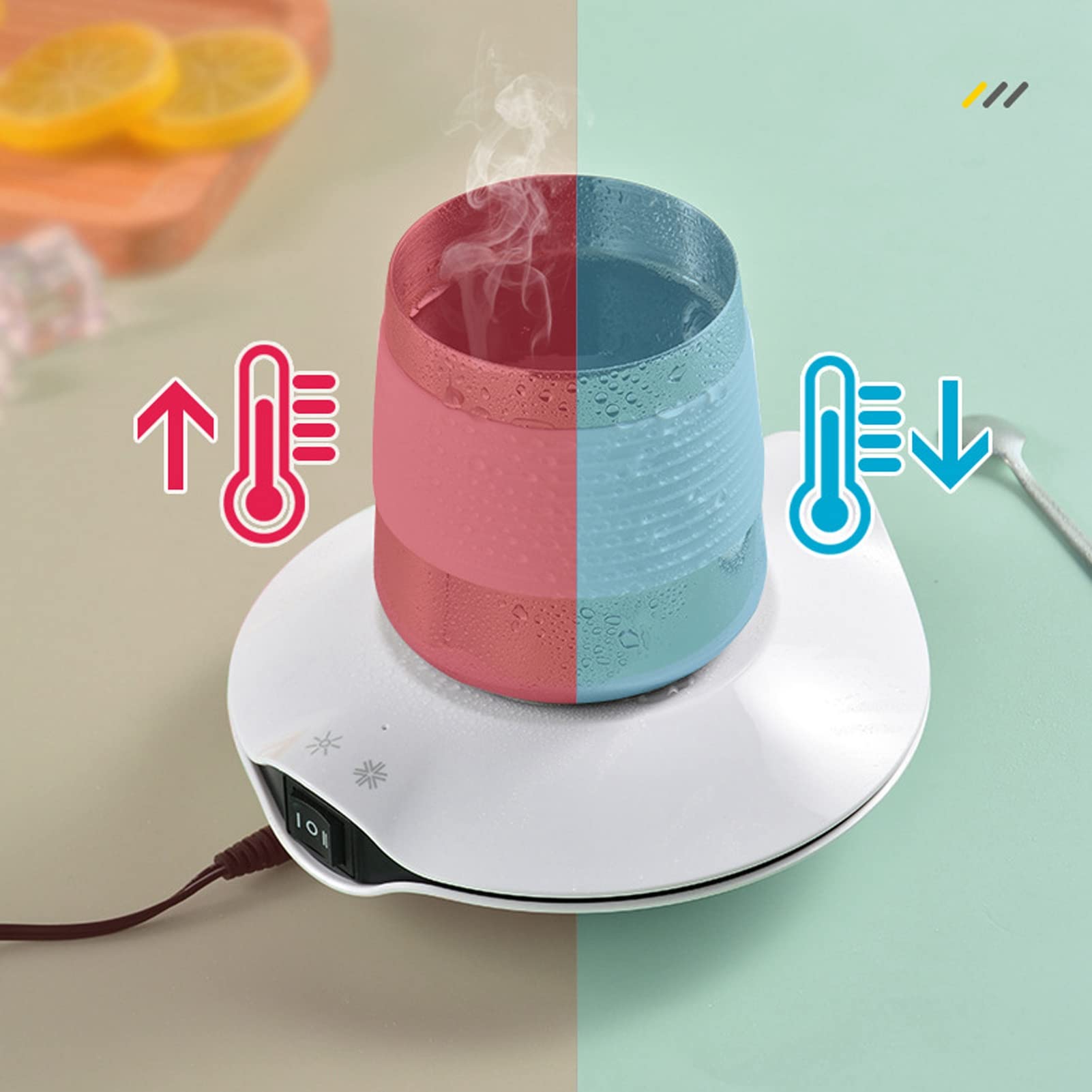 Calentador de tazas de café Calentador de tazas de café Calentador de café for escritorio Temperatura de hasta 65 ℃ Calentador de bebidas eléctrico alimentado por USB Placa calefactora de enfriamiento