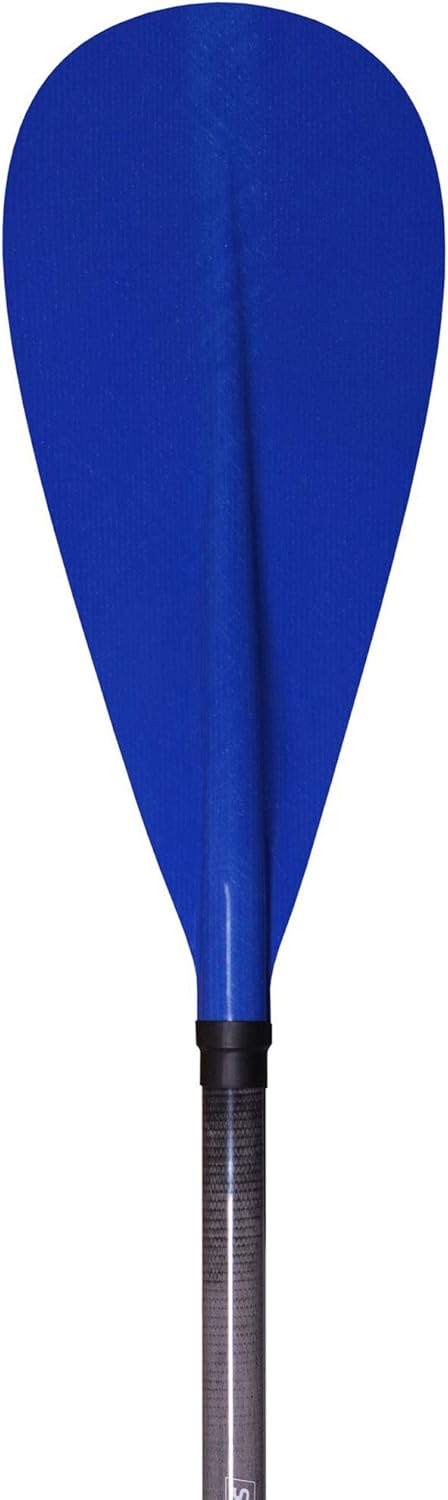 KIALOA Uhane Adjustable Fiberglass Stand-Up Paddle (Black/Coastal Blue, 70-86" - Standard Fit - Large Blade)