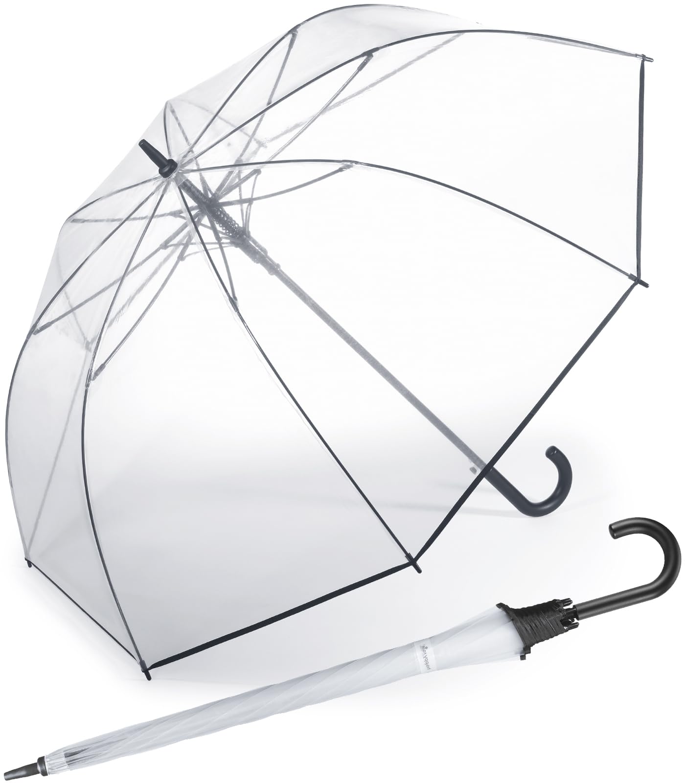 happy rain Golf Umbrella Automatic XXL Transparent Extra Large, transparent, XL, Transparent umbrella automatic