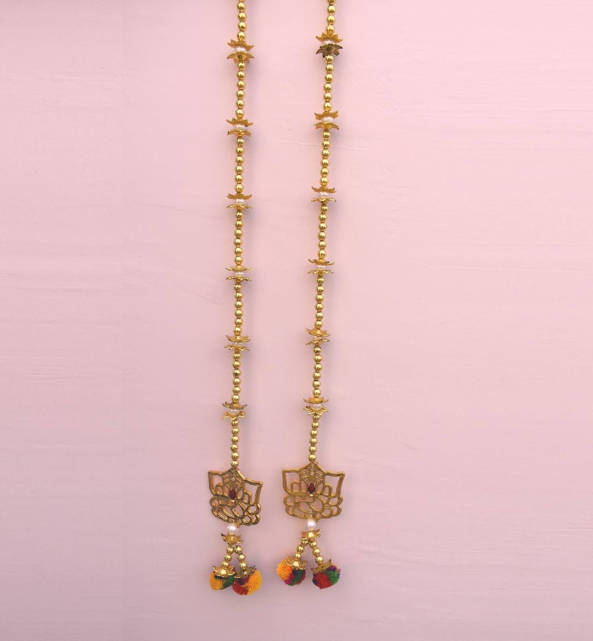 CREYENTES® Torans for Entrance Main Door for Stylish Decoration Hangings Home Thoranam Traditional Bandarban Dwar Bandhan Jhumar Pooja Room Décor(Ganesh_Latkan)