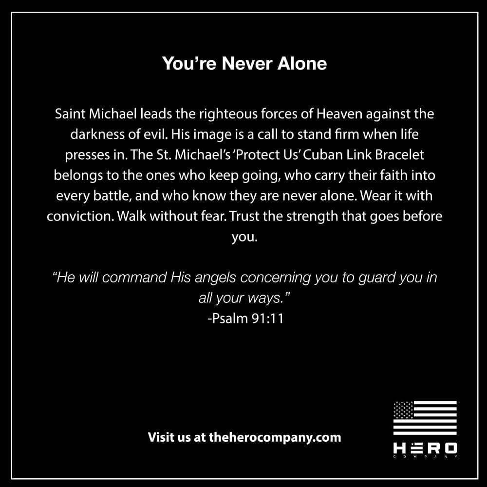 Hero Company Saint Michael Protect Us Cuban Link Bracelet: Helps Pair Veterans With A Service Dog Or Shelter Dog - Image 8