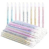 Vista 8 de 100 piezas de aplicadores de brillo labial, pinceles desechables aplicadores de brillo labial varitas de brillo labial aplicadores kit de Rosa bebé