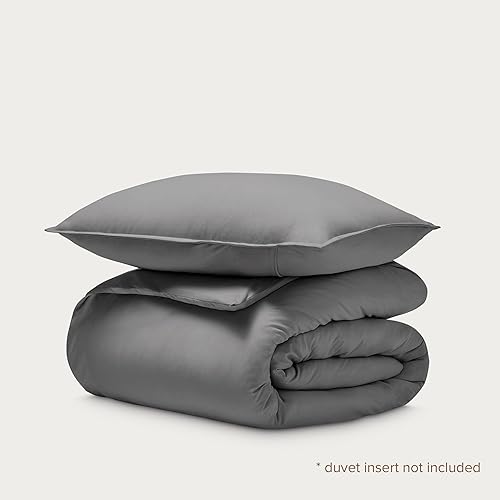 Miniatura 7 de Bare Home Juego de funda de edredón 100% algodón orgánico, tamaño extra largo, ultrasuave, 100% algodón, 2 piezas, lazos en las esquinas, cierre de