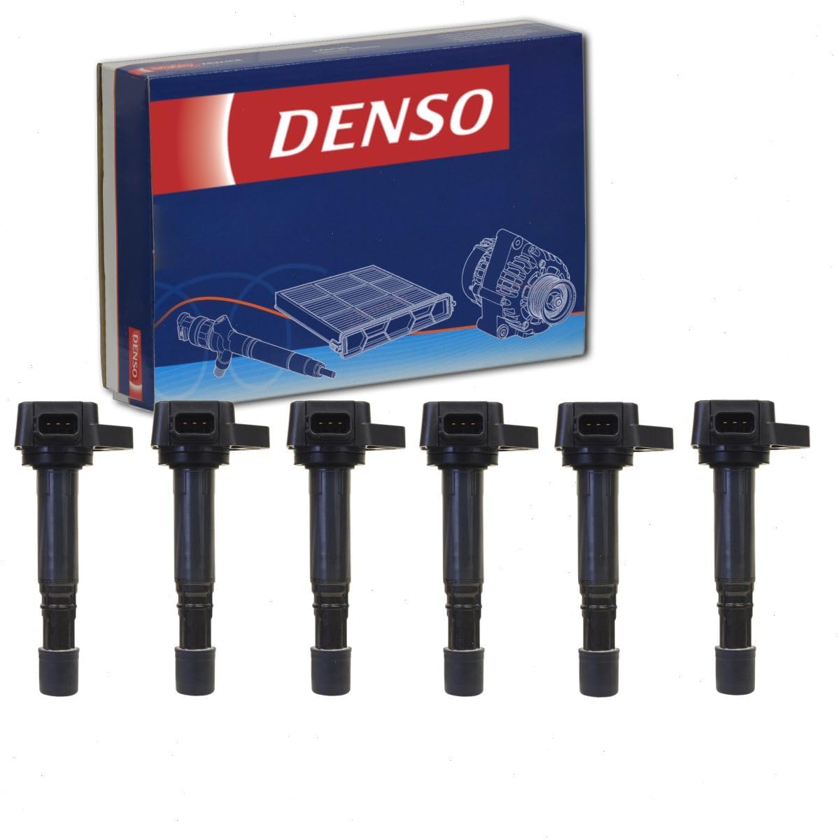6 pc DENSO Direct Ignition Coils compatible with Honda Pilot 3.5L V6 2003-2008