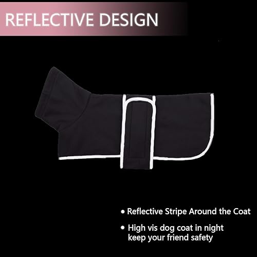 Miniatura 4 de Abrigo de forro polar para perro salchicha en miniatura de invierno con cierre de velcro y ribete reflectante de alta visibilidad, color gris, talla