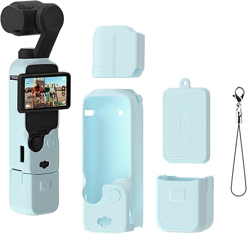 Funda protectora de silicona para DJI Osmo Pocket 3 Funda de silicona Funda protectora Gimbal de mano Accesorios de cámara de acción (azul)