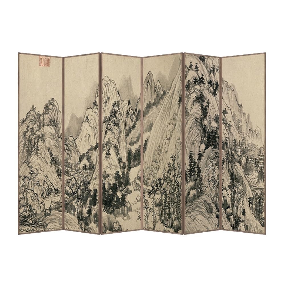 Privacy Screen Retro Chinese Folding Screen Partition Home Living Room Office Decoration Background Wall Tea Room Divider