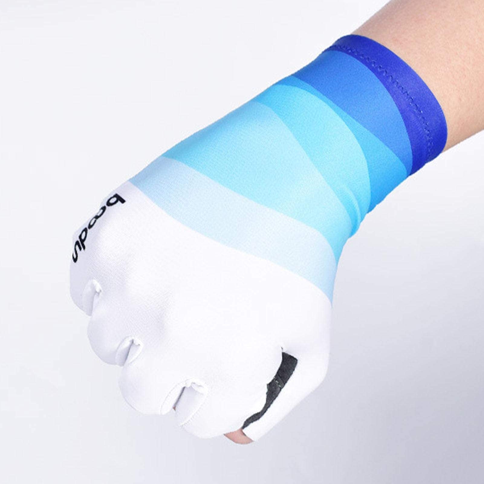 1Pair Fishing Gloves,UV Protection&Non-Slip&Quick-Drying Fingerless Gloves for Men Women Fishing, Kayaking, Hiking, Driving, Canoeing, Rowing-Ocean Blue/XL