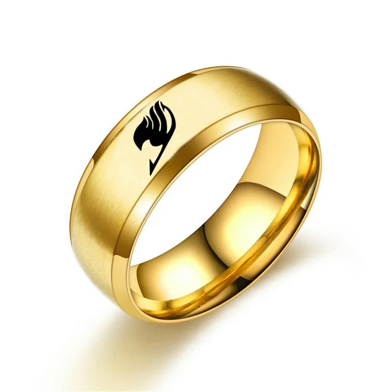 XJruixi Bxzyrt Japanese Anime Fairy Tail Rings Tattoo Badge Enamel Cartoon Stainless Steel Ring Fashion Cosplay Jewelry For Women Men