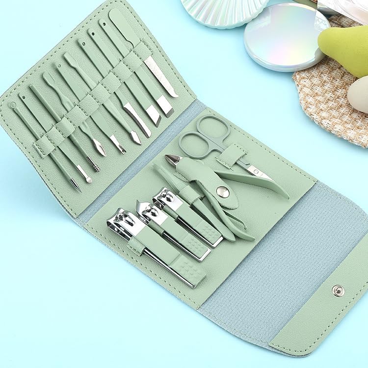 Conjunto de cortador de unhas 16 em 1, conjunto de manicure de aço inoxidável, kits de
