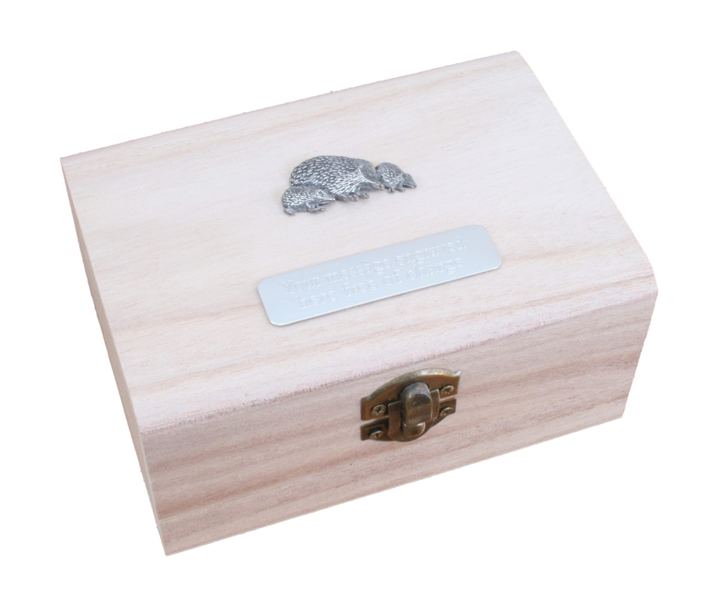 Gamekeepers Cottage gifts Hedgehog Family Wooden Pet Ashes Urn or Burial Cast with FREE Engraving Message 175