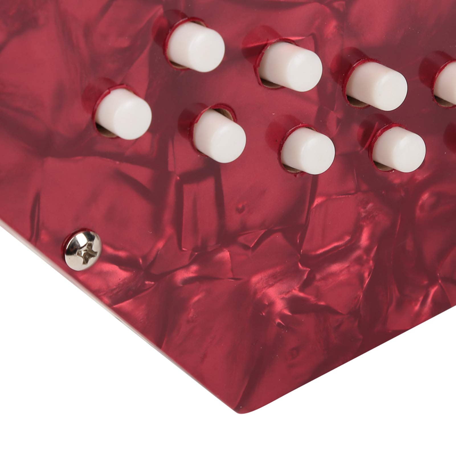 Accordéon à 20 Boutons en ABS Léger et Durable pour Enfants et Adultes avec Sangles Réglables et Sac Accessoire D'instrument de Musique pour Débutants (Rouge)