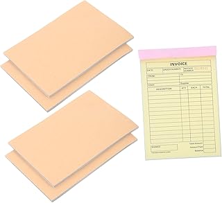 JOINPAYA 5Pcs Invoice Pad 3-Part Carbonless 60 Pages Each 8.3 X 5.7 Inches Server Order Book for Business Recordkeeping an...