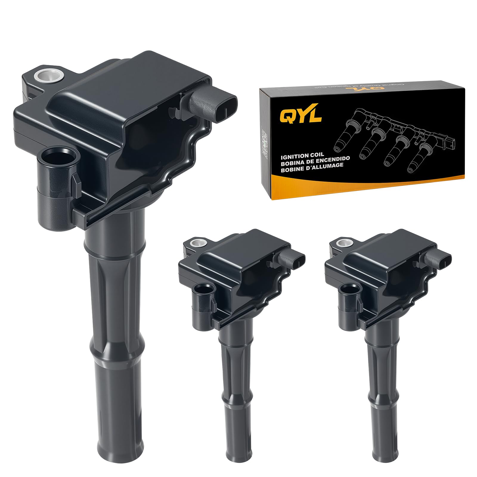 QYL Set of 3 Ignition Coil Pack Compatible with Toyota 1996-2002 4Runner, 1995-1998 T100, 1995-2004 Tacoma, 2000-2004 Tundra 3.4L Replacement for 90919-02212 C1041 UF156 UF-156