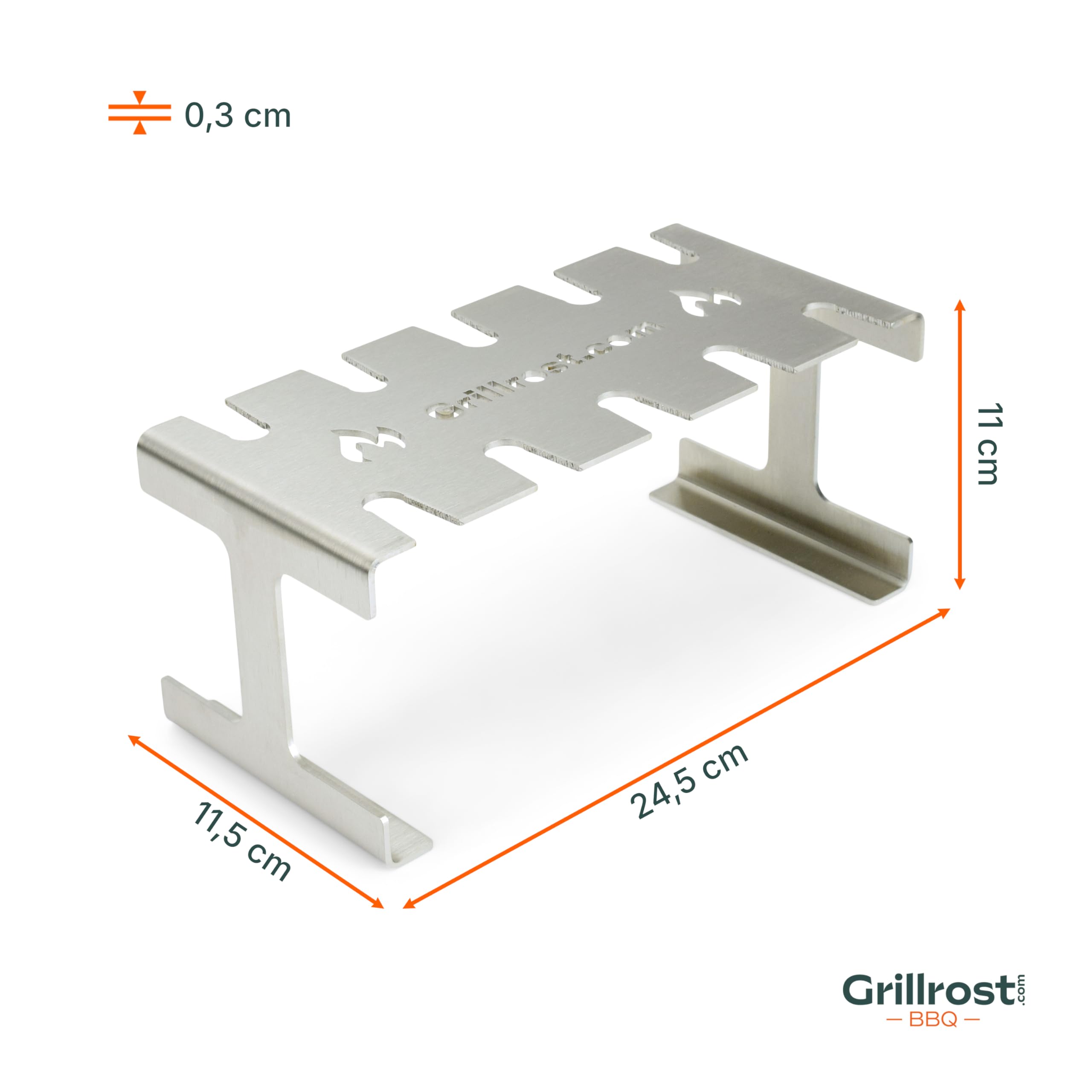 Grillrost.com Das Original Support pour Cuisses de Poulet en Acier Inoxydable | Drumstickhalter - pour 10 Cuisses croustillantes de Tous Les côtés au Barbecue & au Four