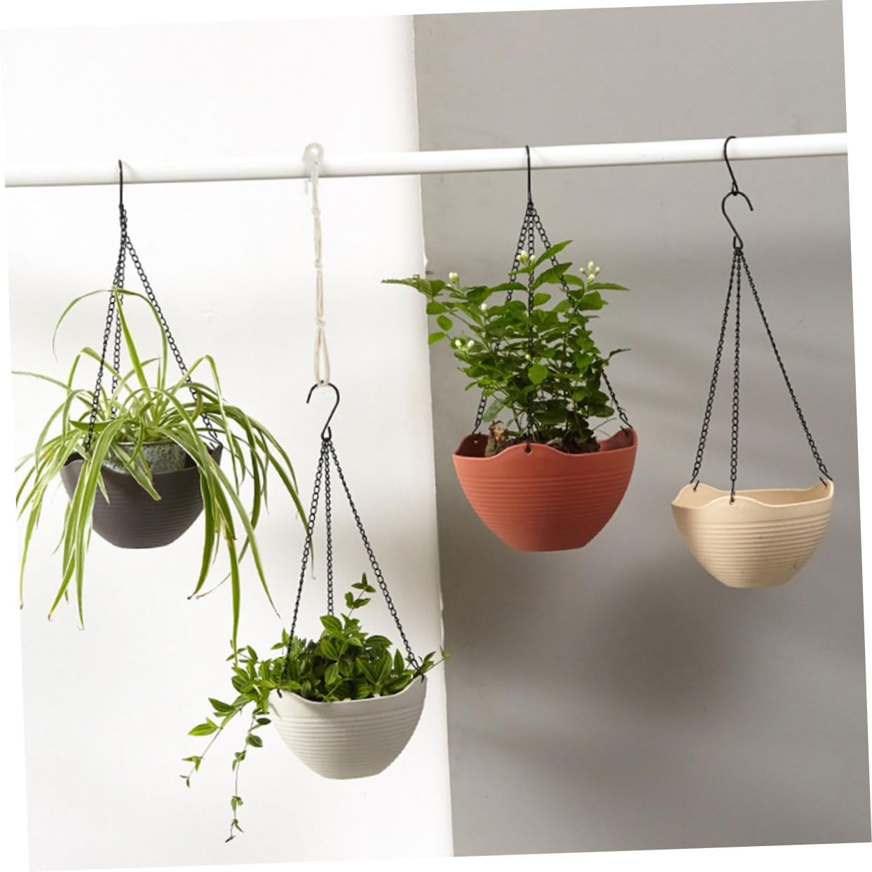 4pcs Macrame Plant Hanger Extender Cotton Rope Beige for Flower Pots image 2