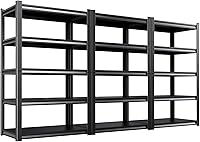 Vista 45 de Estantería de garaje de 71 pulgadas de alto, estantes de almacenamiento de 5 niveles, metal resistente, estante ajustable de acero para almacén