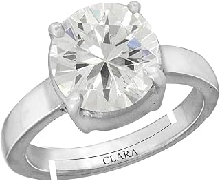 Clara Zirconia 9.3cts or 10.25ratti Stone Silver Adjustable Ring for Men Price In India