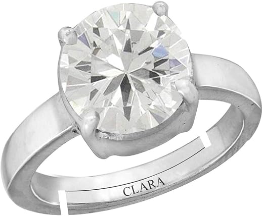Clara Zirconia 9.3cts or 10.25ratti Stone Silver Adjustable Ring for Men
