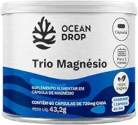 Trio Magnésio 60 cápsulas 720 mg Ocean Drop