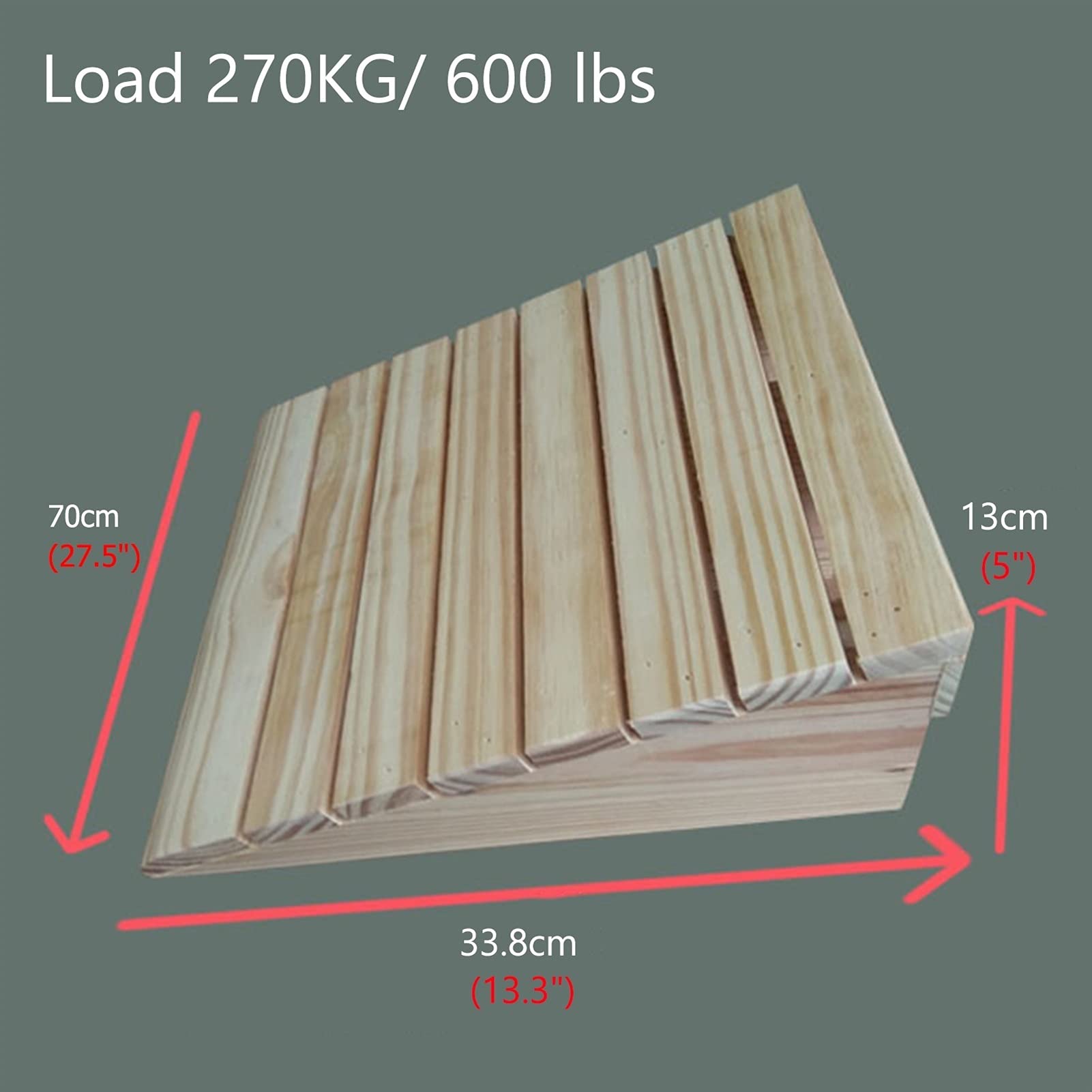 Rampa progowa, 15 cm, do kosiarki, drewna, bardzo długa, 30, 40, 50, 60, 80 cm, rampa progowa, do drzwi, wózka inwalidzkiego, wytrzymała, do niskiego samochodu i motocykla, 70 x 33,8 x 13 cm