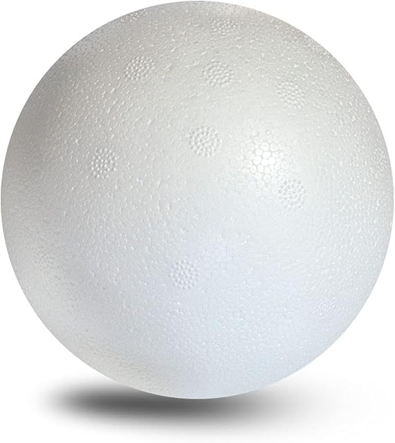 Styropor A31500V1 kula Ø 15 cm z polistyrenu, gładka i trwała, 1 sztuka do majsterkowania, modelarstwa, projektów kreatywnych, biała
