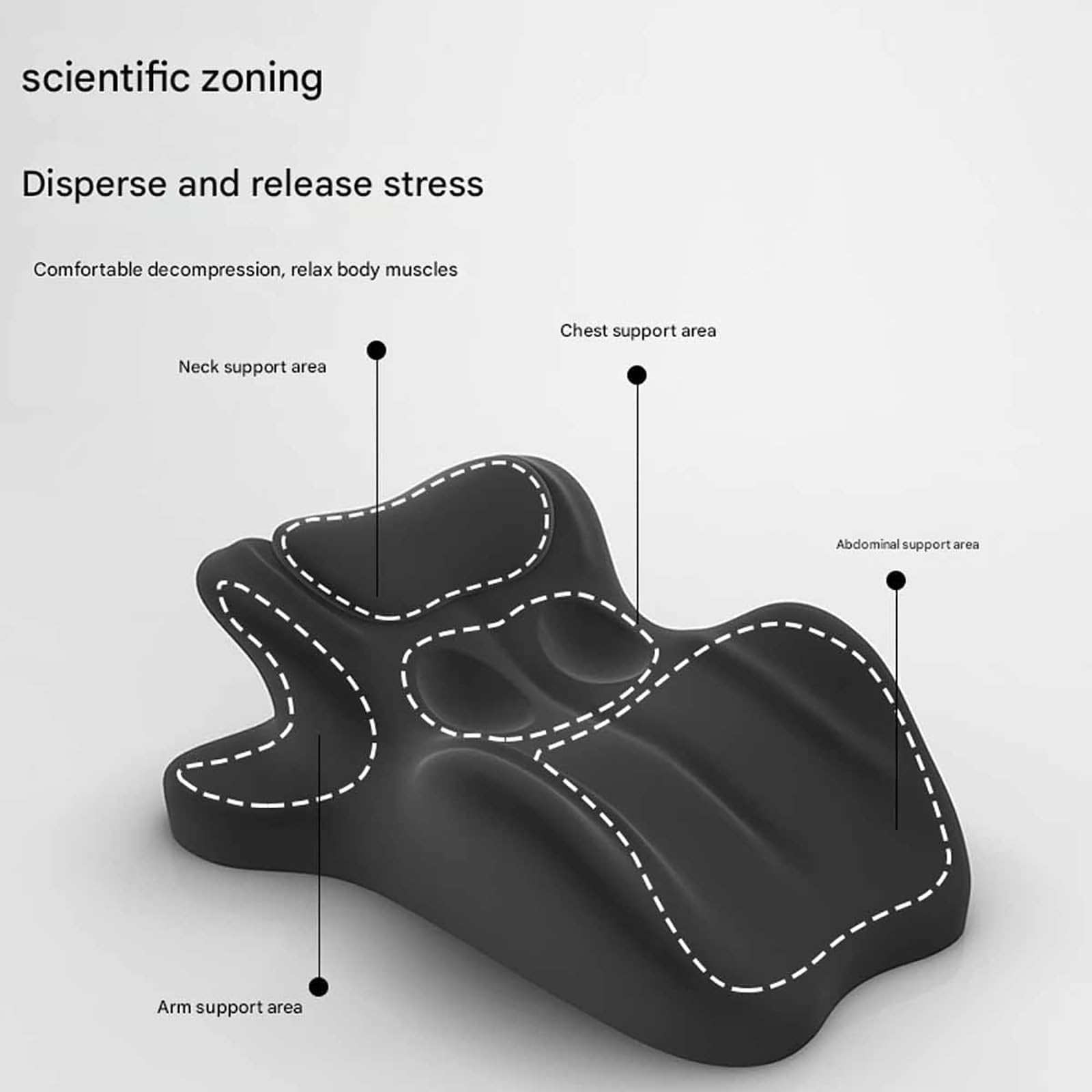 Cuscino per coppia ChiroMonk, cuscino per coppia a 27 gradi per l'intimità, cuscino a cuneo in memory foam per supporto intimo e schiena, cuscini per coppias con funzione di rimbalzo (Gray)
