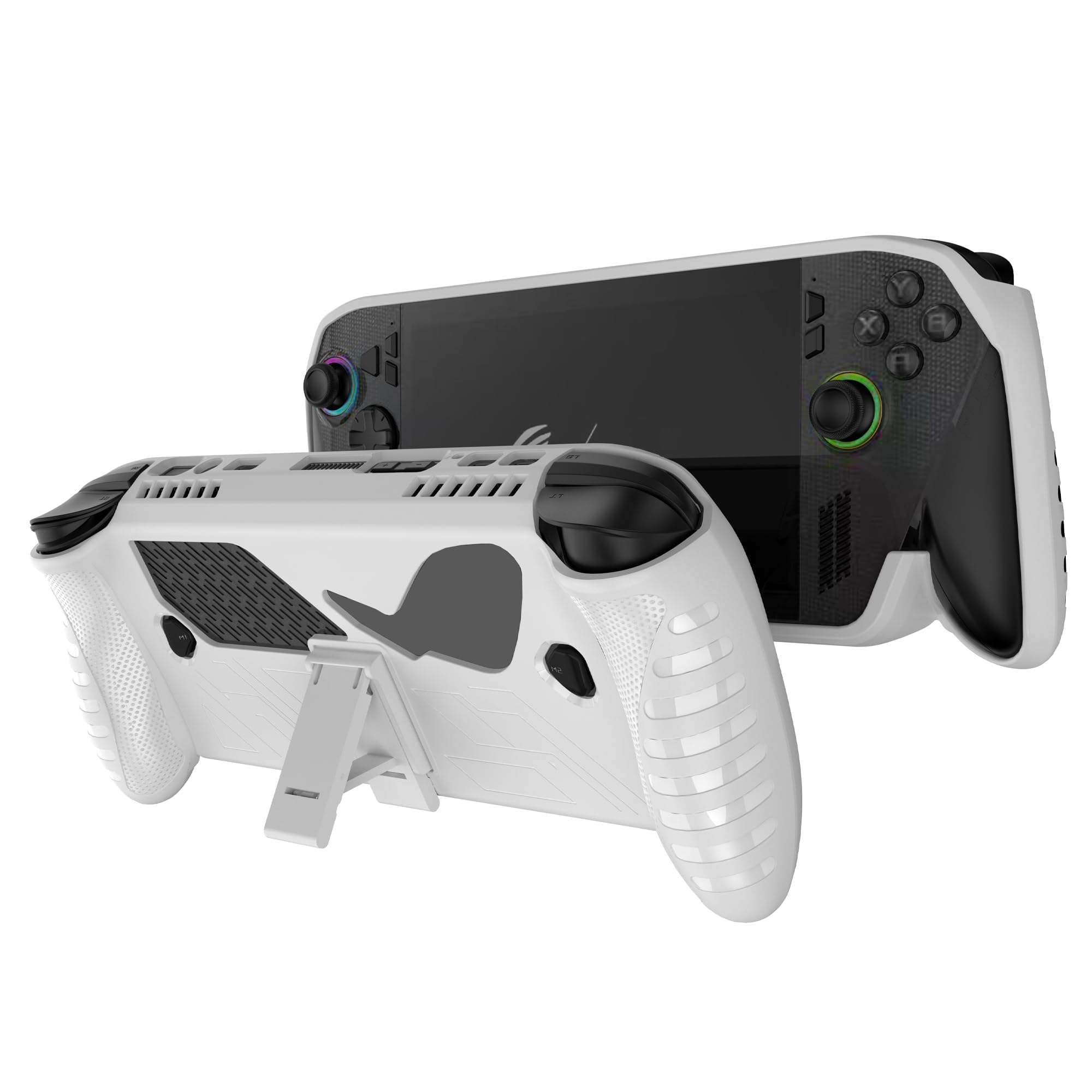 TXWLLIU Silikon-Schutzhülle für ASUS ROG Xbox Ally/ROG Xbox Ally X 2025, Robuste, Stoßfeste und rutschfeste Schutzhülle mit Ständer, Schutzhüllenzubehör für ASUS ROG Xbox Ally, Weiß