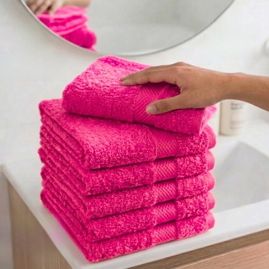 Crystal Tex Premium flannels/face cloths 100% Cotton Washcloths (30x30 cm 600 GSM) โ Soft Flannel Face cloth, Face Towels for Beauty Routine, (Face flannels pack of 4, Pink)
