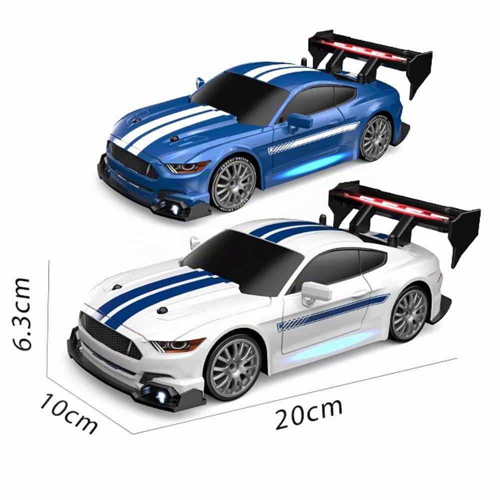 Coche teledirigido 1:24, 2,4 GHz RC Drift Car 30 km/h, coche de carreras teledirigido 4WD RC coche con diseño multiluz, coche de deriva adecuado para todos los terrenos