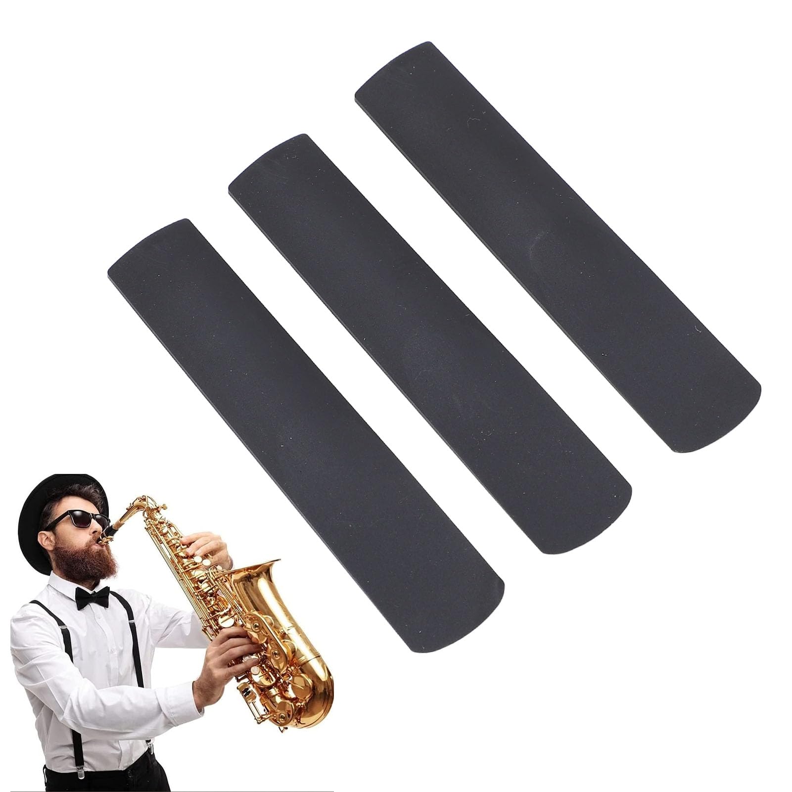 3PCS Tenor Saxophone Reeds for Tenor Sax Strength 2.5, Resin Tenor Saxophone Mouthpiece Reeds, Tenor Sax Accessories, Tenor Saxophone Sax Reeds