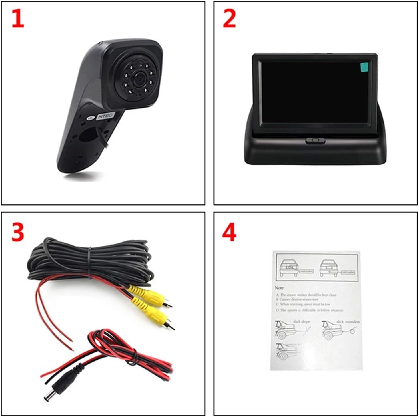 HD Car Brake Light Rear View Camera Compatible with 2017 VW Van IR Led Light 12V with 4.3 Inch Car Display Screen(Stop Light Camera)