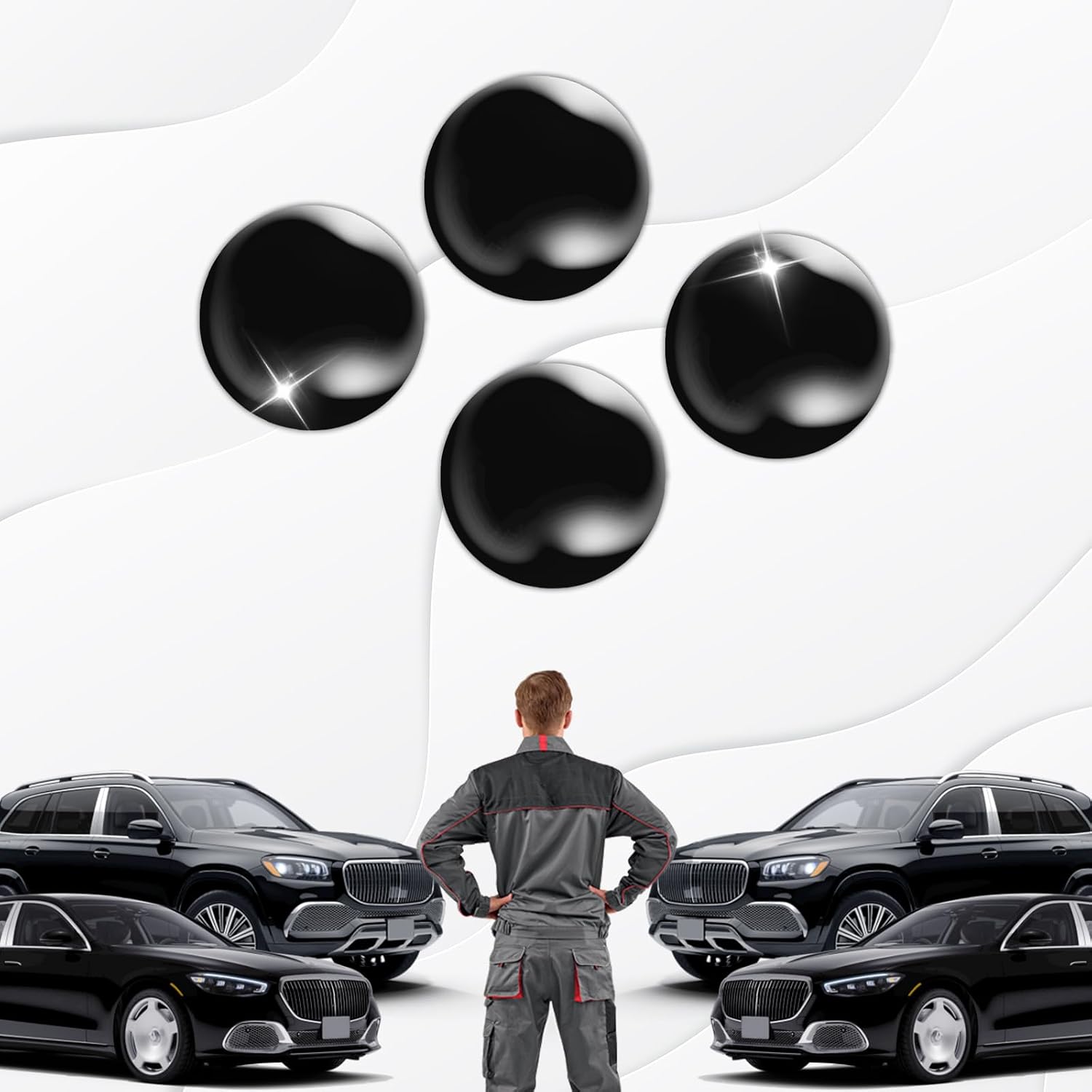 4PCS Car Door Keyhole Lock Covers, Door Entry Guard Shield Screw Cover Stickers, Universal Car Door Key Hole Protector Decor Decoration for Most Car,SUV,Turck (Black)