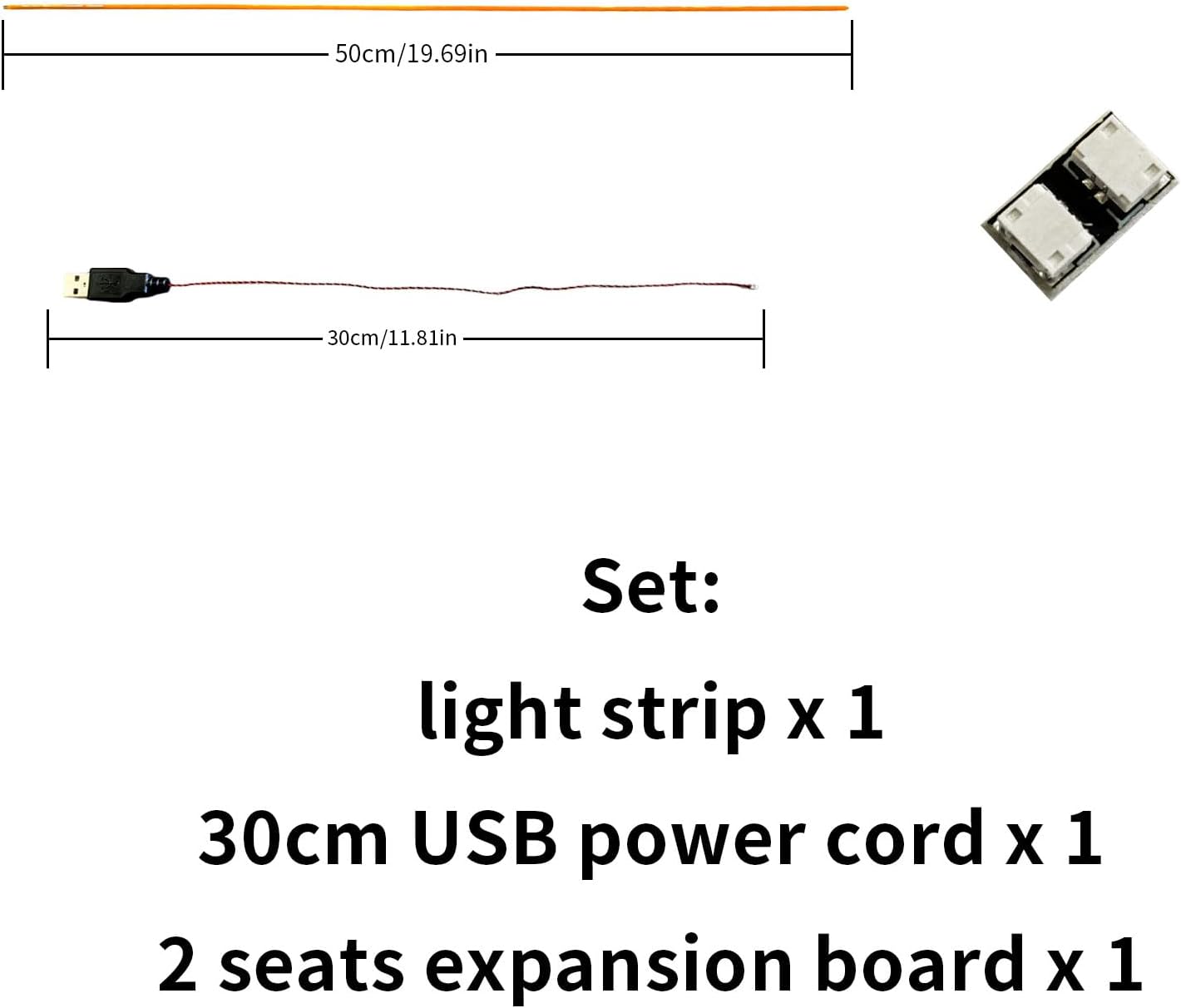 Light Strip with Adhesive Backing for Building Block, Ice Blue Cob‑Lights image 2