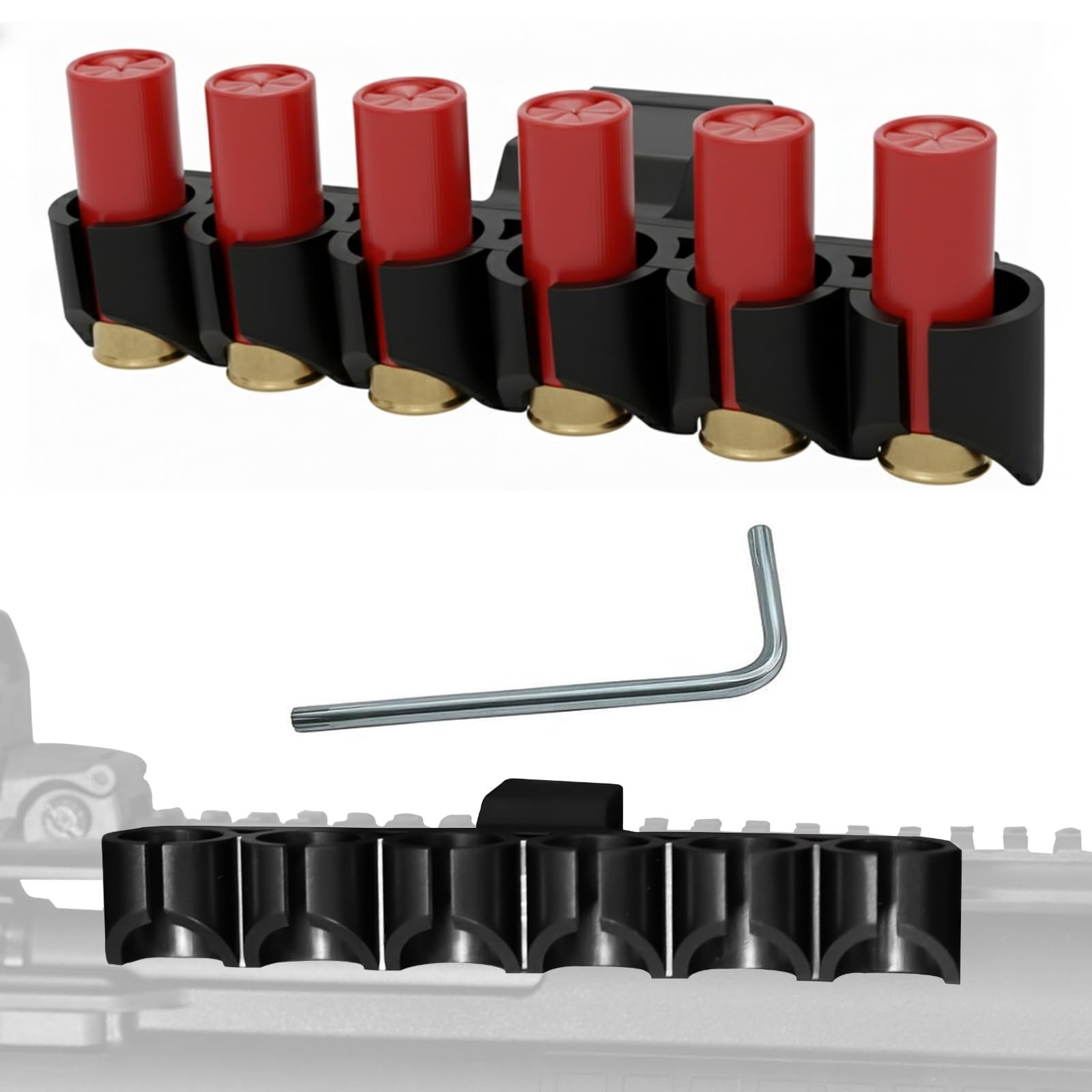 Gotical 12 G a Picatinny Side Saddle Ammo Holder, Designs for Picatinny Platform No Additional Installation Required Holding 6 - Shell Light Weight 9 oz