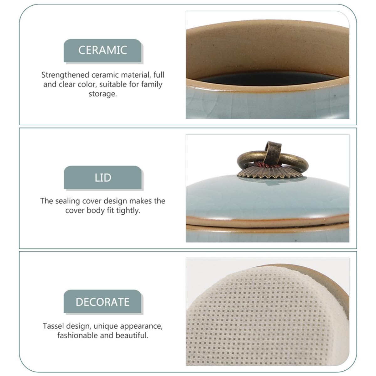 jojofuny Barattoli per la Conservazione in Ceramica Sigillati 2 Pezzi Contenitori per Tè e Alimenti Secchi Design Elegante per Cucina Barattoli Decorativi Adatti a Casa Hotel e