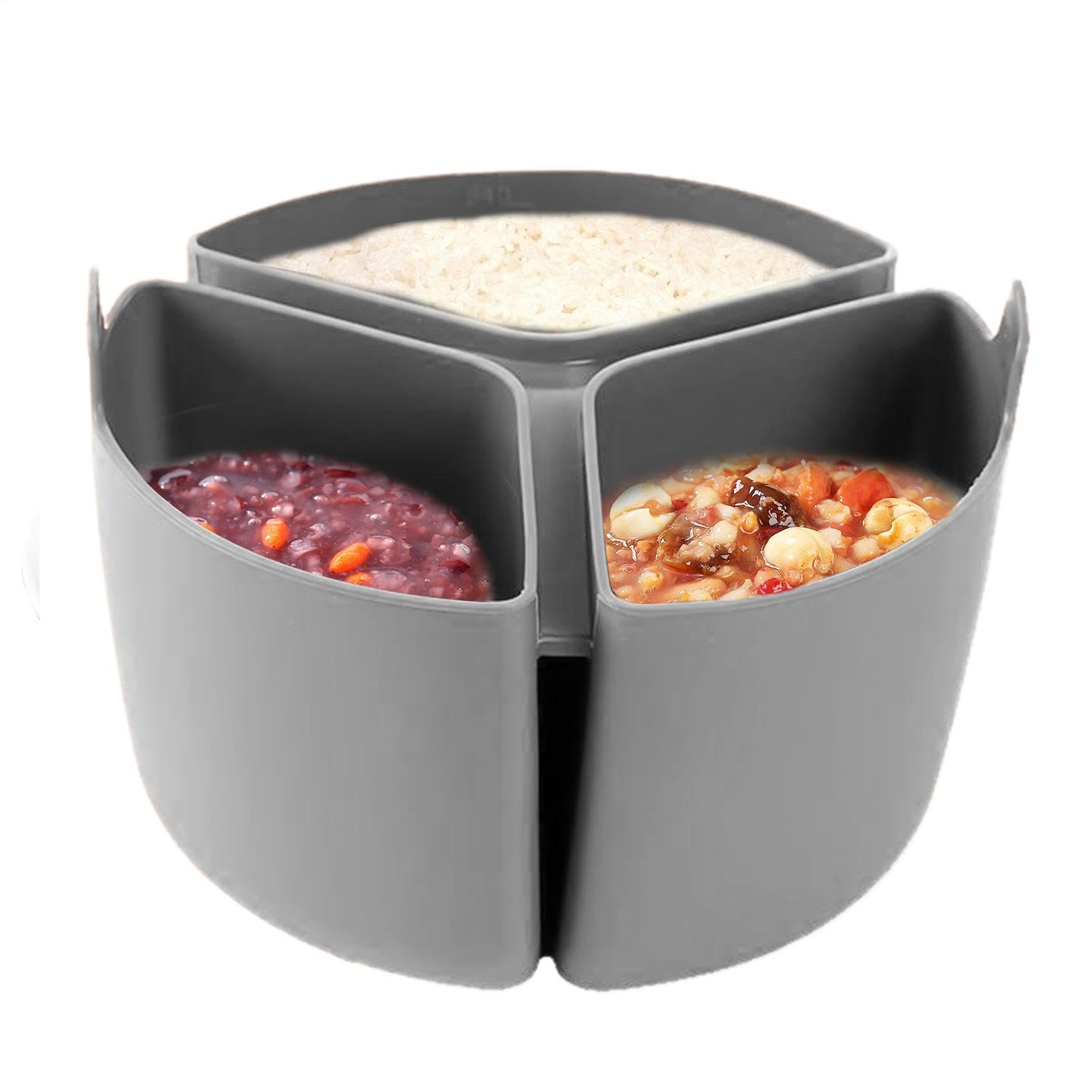Revestimiento de silicona para cacerola – Divisor triple de cocción lenta de 3 compartimentos, inserto duradero apto para lavavajillas | Separador de partición de cocina Flexible apto para horno para